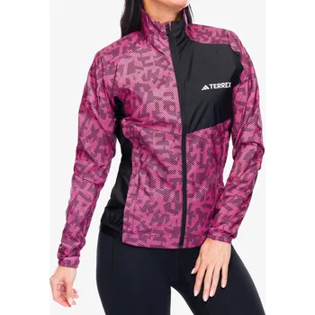 Dámská větrovka Bunda na běhání dámská adidas TERREX Trail Running Wind Jacket - pink fusion/aurora black