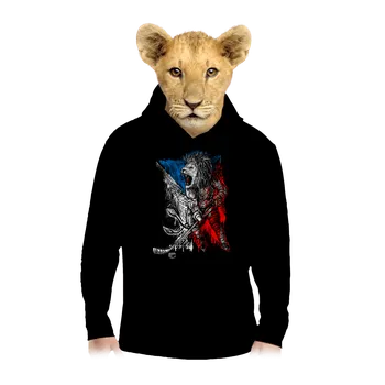 Chlapecká mikina Bastard Hokejový lev dětská mikina klokanka Black