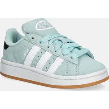 Dívčí obuv Dětské semišové sneakers boty adidas Originals CAMPUS 00s tyrkysová barva, JP5511 06X, EUR 31.5
