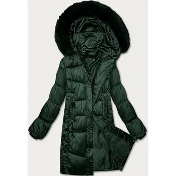 Tmavě zelená zimní prošívaná plus size bunda s kapucí S'west (B8267-10) odstíny zelené 54