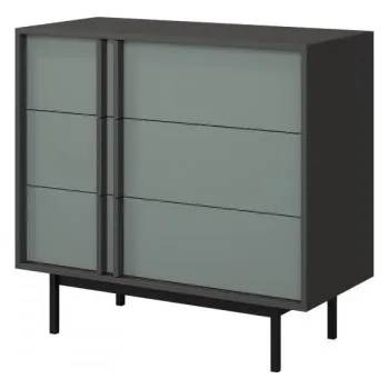 Komoda Komoda Wektus 3S WK08, Barva: antracit / aloe MIRJAN 5903211425011