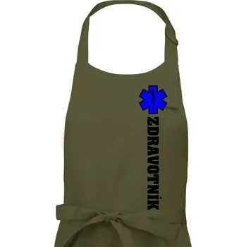 Kuchyňská zástěra Hvězda života - zdravotník - Pánská zástěra na vaření - Univerzální velikost ( Khaki )