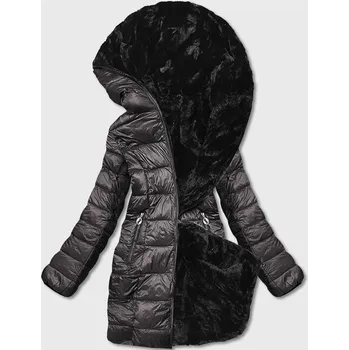 Hnědá oboustranná dámská bunda - kožíšek (b8053-101) odstíny hnědé XXL (44)