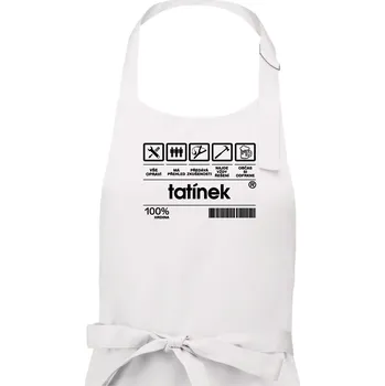 Kuchyňská zástěra Čárový kód Tatínek - Pánská zástěra na vaření - Univerzální velikost ( Bílá )