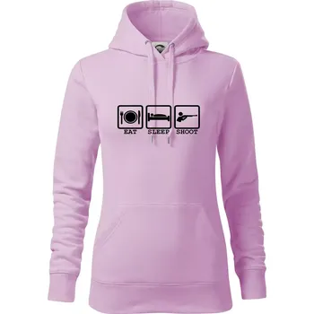 Dámská mikina Eat sleep shot - Mikina dámská Cape s kapucí - S ( Orchid )