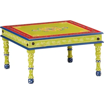 Konferenční stolek vidaXL Konferenční stolek ručně malovaný masivní mangovník [353761] Barva: Zelená