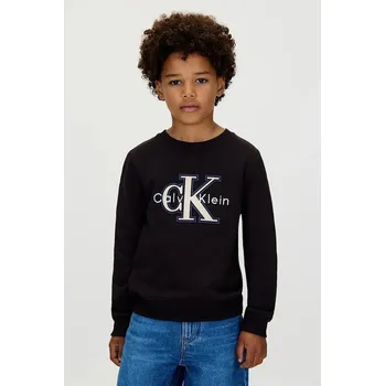 Chlapecká mikina Dětská mikina Calvin Klein Jeans IB0IB02585.9BYA černá 99X, vel. 140