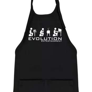 Kuchyňská zástěra Evoluce zábavy - Dětská zástěra na vaření - Univerzální velikost ( Černá )