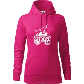Dámská mikina Eat sleep ride repeat - hory - Mikina dámská Cape s kapucí - XS ( Purpurová )