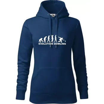 Dámská mikina Evoluce bowling - Mikina dámská Cape s kapucí - 2XL ( Půlnoční modrá )