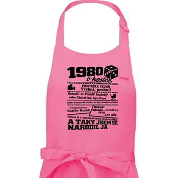Kuchyňská zástěra 1980 v kostce - Pánská zástěra na vaření - Univerzální velikost ( Růžová )