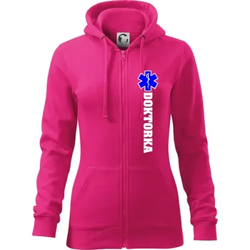 Dámská mikina Hvězda života - doktorka - Dámská mikina trendy zipper s kapucí - 2XL ( Purpurová )