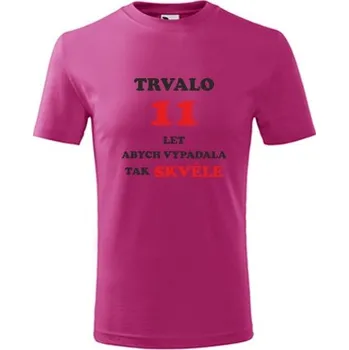 Purpurové dětské tričko trvalo 11 let - dárek pro 11 letou holku - barva purpurová - velikost 10let