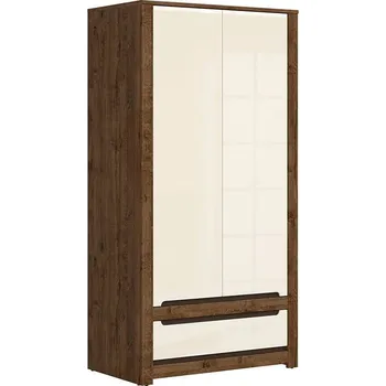 Šatní skříň Šatní skříň Ruso - Black Red White - BRW Dub April / Perlový Lesk 104x204.5 cm