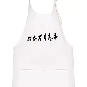 Kuchyňská zástěra Evoluce čarodějnice - Dětská zástěra na vaření - Univerzální velikost ( Bílá )