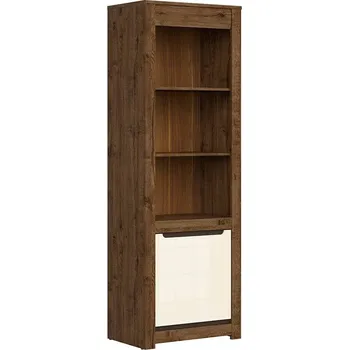 regál Regál Ruso - Black Red White - BRW Dub April / Perlový Lesk 69x204.5 cm