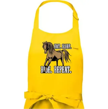 Kuchyňská zástěra Eat Sleep Ride Repeat Western - Dámská zástěra na vaření - Univerzální velikost ( Žlutá )