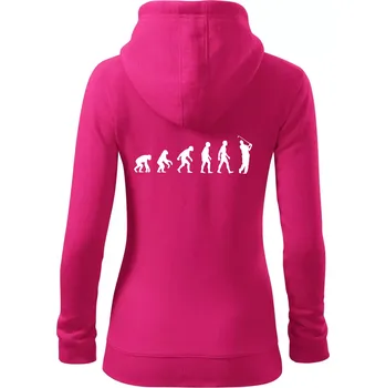 Dámská mikina Evoluce Golf - Dámská mikina trendy zipper s kapucí - XL ( Purpurová )