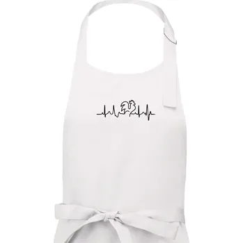 Kuchyňská zástěra Kohout ekg - Pánská zástěra na vaření - Univerzální velikost ( Bílá )