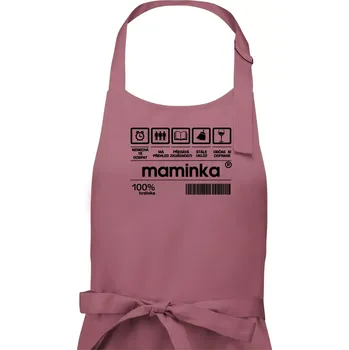 Kuchyňská zástěra Čárový kód Maminka - Dámská zástěra na vaření - Univerzální velikost ( Starorůžová )