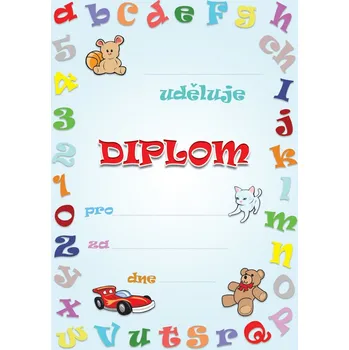 Diplom dětský - Čísla a abeceda A4