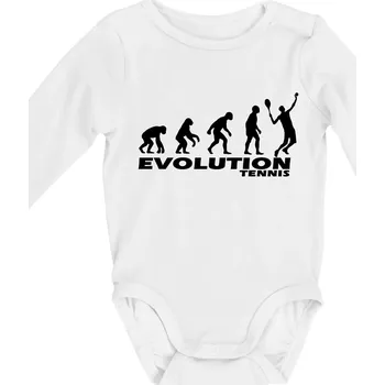Evoluce tenis kluk - Body kojenecké s dlouhým rukávem - Dlouhý r. do 3 měs ( Bílá )