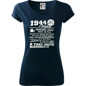 Dámské tričko 1944 v kostce - Dámské triko Pure - S ( Námořní modrá (velmi tmavá - téměř černá) )