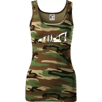 Evoluce bagr velký - Dámské Maskáčové tílko - XL ( Hnědý maskáč )