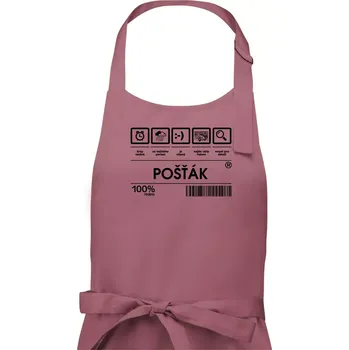 Kuchyňská zástěra Čárový kód pošťák - Dámská zástěra na vaření - Univerzální velikost ( Starorůžová )