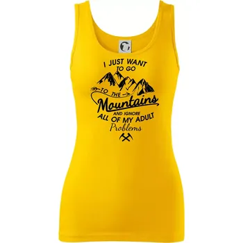 Dámské tričko I just to go Mountains - Zahoď prolémy a jdi do hor - Dámské tílko - L ( Žlutá )