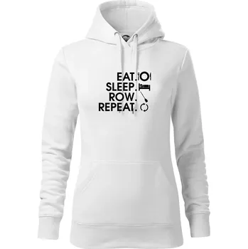 Dámská mikina Eat sleep row repeat - Mikina dámská Cape s kapucí - XL ( Bílá )