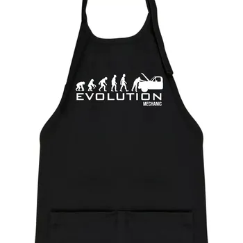 Kuchyňská zástěra Evoluce mechanik - Dětská zástěra na vaření - Univerzální velikost ( Černá )