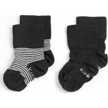 KipKep Dětské ponožky Stay-on-Socks Vel. 6 - 12 m 2 páry Black Stripes