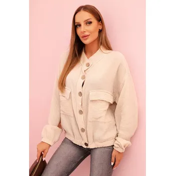 Dámská košile Kesi Włoski Dámská mušelínová košile s dlouhým rukávem béžová Kesi Włoski krémová 3385376