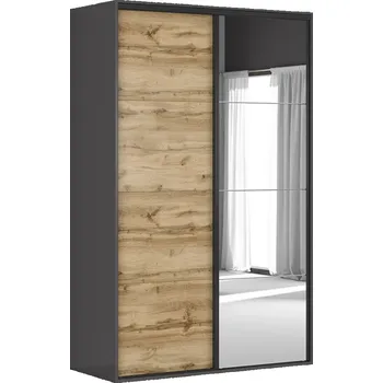 Šatní skříň Skříň Flex 150 - Black Red White - BRW Grafit / Dub Wotan 150.7x240 cm