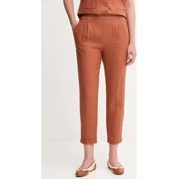 Dámské kalhoty Lněné kalhoty United Colors of Benetton 4AGHDF079 oranžová 28X, vel. S