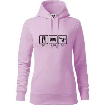 Dámská mikina Eat sleep Motocross - freestyle - Mikina dámská Cape s kapucí - S ( Orchid )