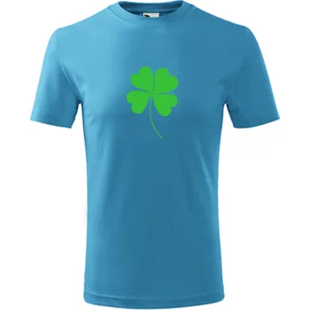 Chlapecké tričko Tyrkysové dětské tričko s čtyřlístkem - barva tyrkysová - velikost 12let