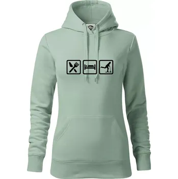 Dámská mikina Eat sleep koloběh - koloběžka - Mikina dámská Cape s kapucí - 2XL ( Sage )