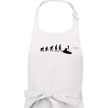 Kuchyňská zástěra Evoluce kajak - Pánská zástěra na vaření - Univerzální velikost ( Bílá )