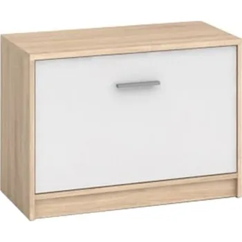 Botník Nízký botník do předsíně Nepo Plus - Black Red White - BRW Dub Sonoma / Bílá 70x51 cm