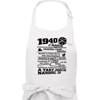 Kuchyňská zástěra 1940 v kostce - Pánská zástěra na vaření - Univerzální velikost ( Bílá )