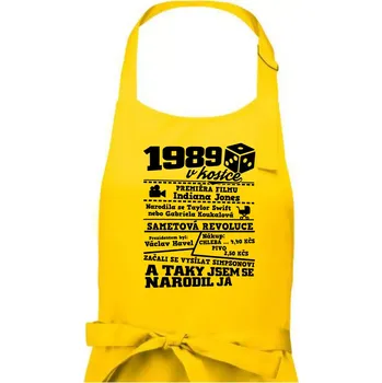 Kuchyňská zástěra 1989 v kostce - Pánská zástěra na vaření - Univerzální velikost ( Žlutá )