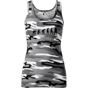 Dámské tričko Evoluce cowboy - Dámské Maskáčové tílko - S ( Šedý maskáč )