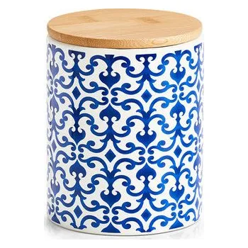 Dóza na potraviny Zeller Keramická dóza Maroko 600 ml, 9,5 × 12,2 cm, modrobílá