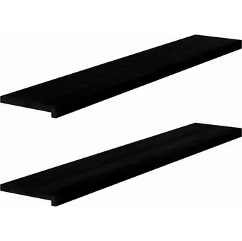 Parapet vidaXL Okenní parapety 2ks tmavě hnědé 140x30x2 cm masivní dub [4009155] Barva: tmavě hnědá