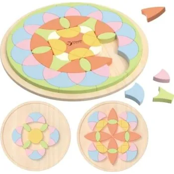 Dřevěná hračka Skládačka/vkládačka mandala dřevo 71ks 23x23x5cm