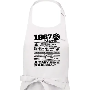 Kuchyňská zástěra 1967 v kostce - Dámská zástěra na vaření - Univerzální velikost ( Bílá )