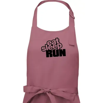 Kuchyňská zástěra Eat sleep run velké - Dámská zástěra na vaření - Univerzální velikost ( Starorůžová )