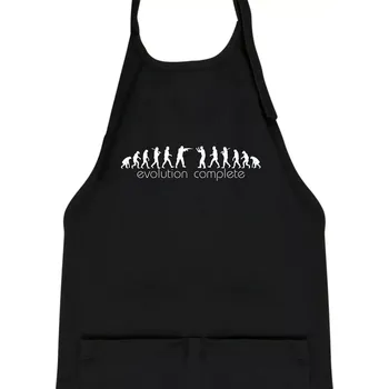 Kuchyňská zástěra Evoluce kompletní - Dětská zástěra na vaření - Univerzální velikost ( Černá )